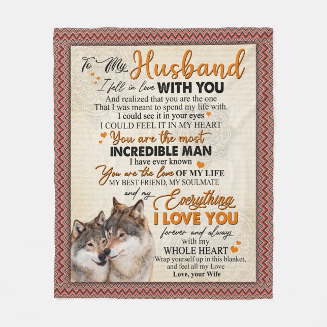 Husband Gift | Letter To My Husband From Wife Fleece Blanket (Front)