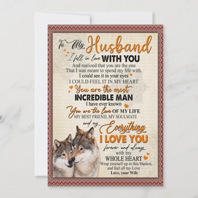 Husband Gift | Letter To My Husband From Wife Holiday Card (Front)