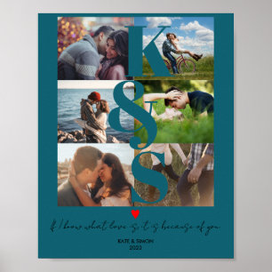 Husband Gifts Newlywed Couple Photo Collage Poster