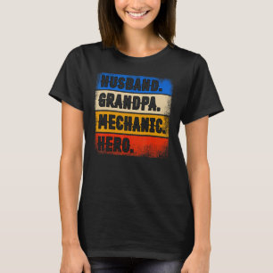 Husband Grandpa Mechanic Hero Father Day Mechanic T-Shirt