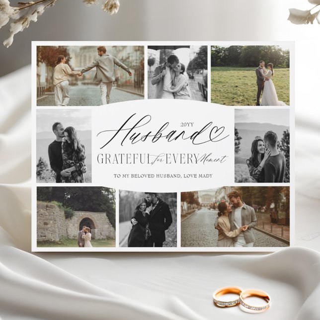 Husband Grateful for Every Moment Photo Collage Plaque (Husband Grateful for Every Moment Photo Collage Plaque)