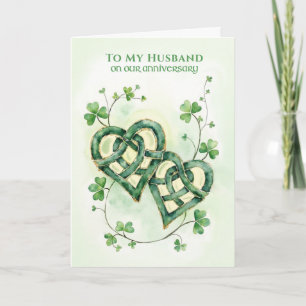 Husband Happy Anniversary Celtic Hearts Irish Love Card