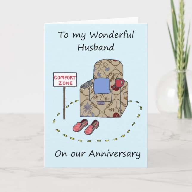 Husband Happy Anniversary Comfort Zone Card (Front)