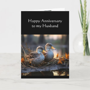 Husband Happy Anniversary Waterfowl Ducks  Card