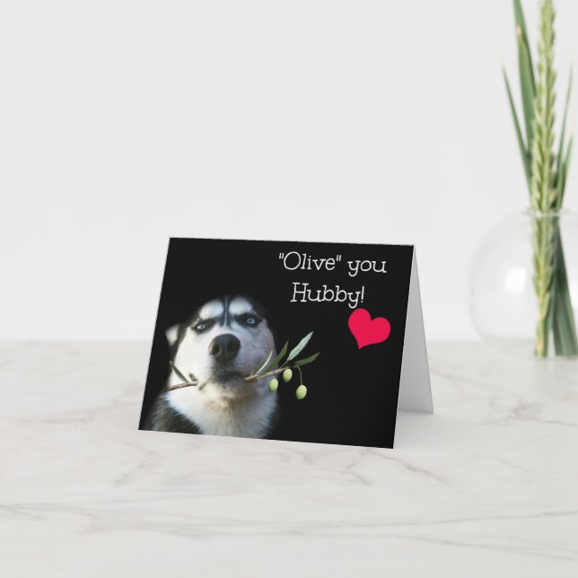 Husband Happy Birthday Cute Husky Dog Card (Front)
