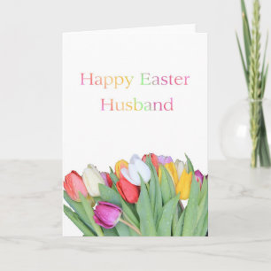 Husband Happy Easter Tulip card