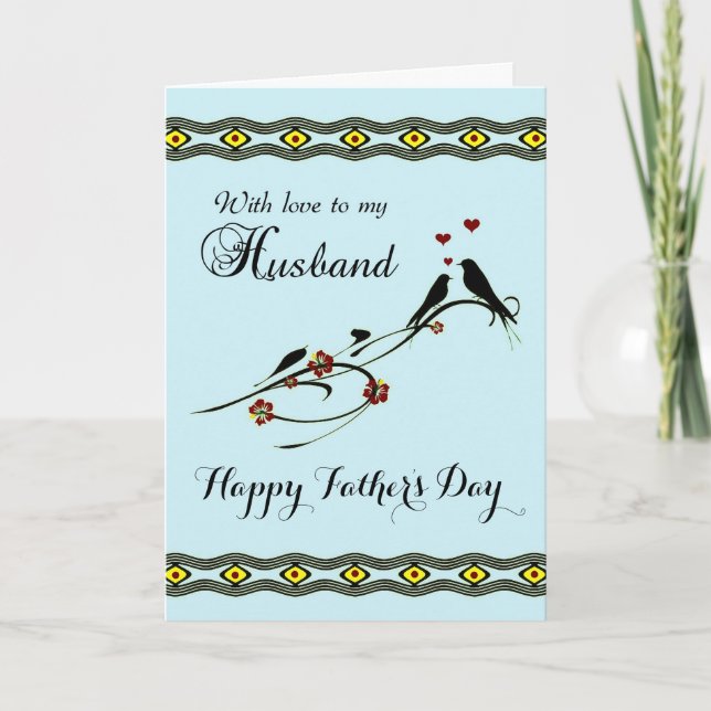 Husband / Happy Father's Day - Love-birds Card (Front)