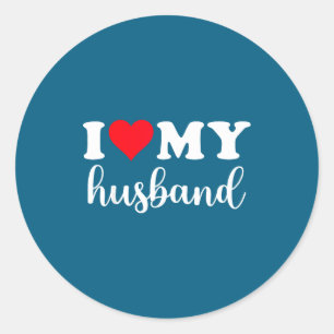 Husband Heart Husband Husband Classic Round Sticker
