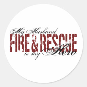 Husband Hero - Fire & Rescue Classic Round Sticker