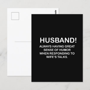Husband Hubby Quote Funny Husband Postcard