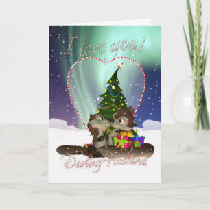 Husband I Love You Christmas Card With Loving Squi