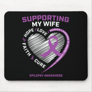 Husband I Wear Purple For My Wife Epilepsy Awarene Mouse Mat