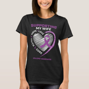 Husband I Wear Purple For My Wife Epilepsy Awarene T-Shirt