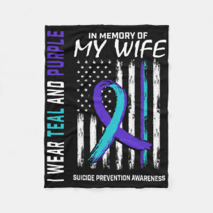 Husband In Memory Of Wife Suicide Awareness Preven Fleece Blanket
