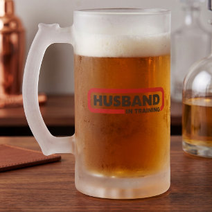Husband In Training - Engagement Humour Idea - Frosted Glass Beer Mug
