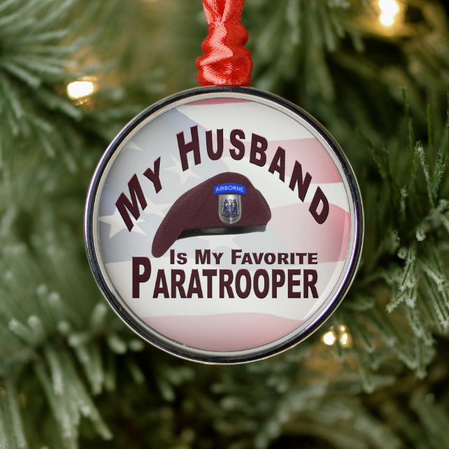 Husband is My Favourite 82nd Airborne Paratrooper Metal Tree Decoration (Tree)