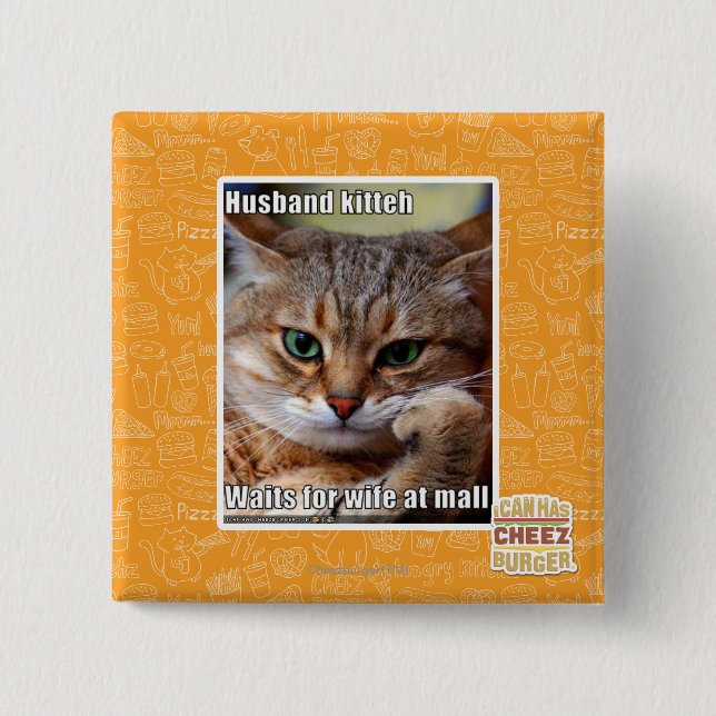 Husband Kitteh 15 Cm Square Badge (Front)