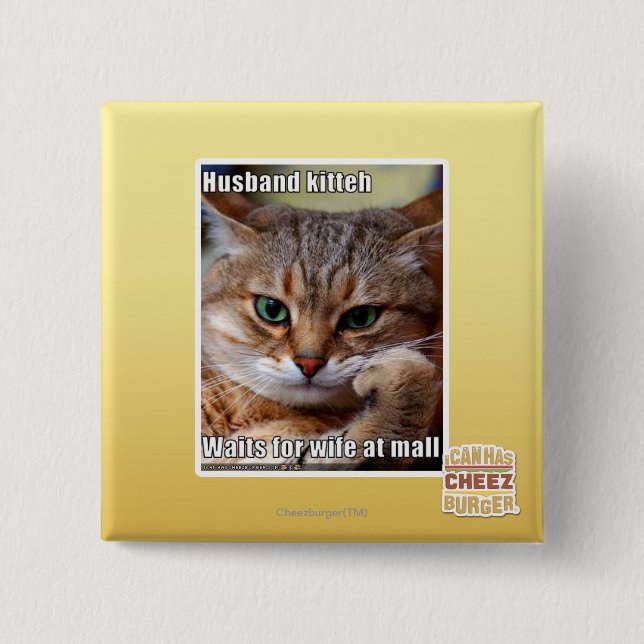 Husband Kitteh 15 Cm Square Badge (Front)