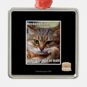 Husband Kitteh Metal Tree Decoration