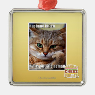 Husband Kitteh Metal Tree Decoration