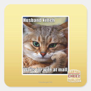 Husband Kitteh Square Sticker