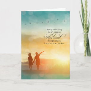 Husband Lifetime Love Wedding Anniversary Card