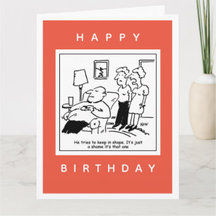 Husband likes to keep in shape Cartoon Card