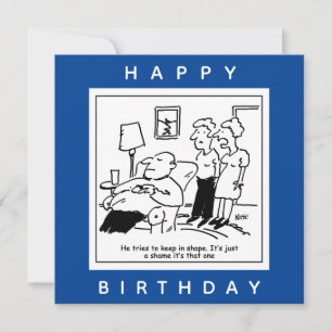 Husband likes to Keep in Shape Cartoon Card