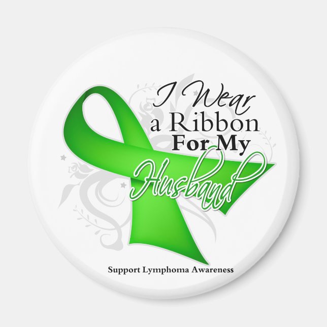 Husband Lime Green Ribbon - Lymphoma Magnet (Front)