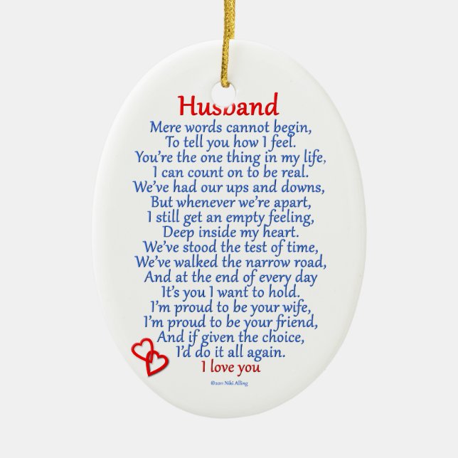 Husband Love Ceramic Tree Decoration (Front)