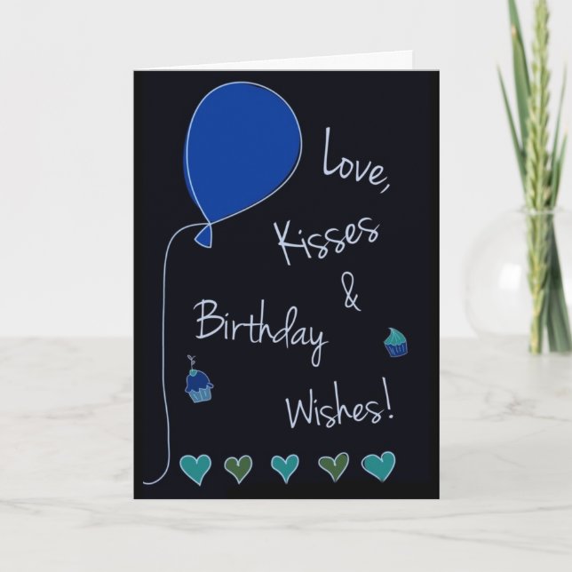***HUSBAND*** LOVE,KISSES,BIRTHDAY WISHES FOR YOU CARD (Front)