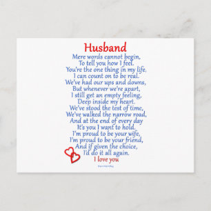 Husband Love Postcard