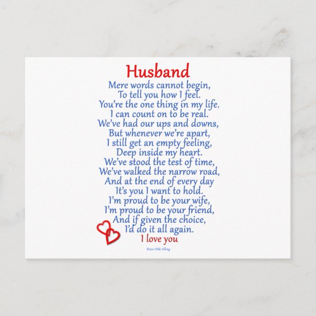 Husband Love Postcard (Front)
