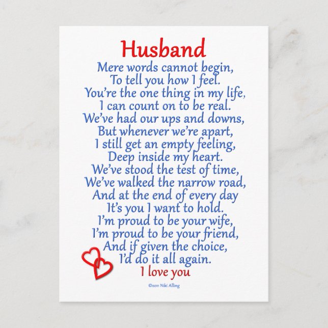 Husband Love Postcard (Front)