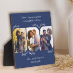 Husband Loving Words 3 Vertical Photo Collage Plaque<br><div class="desc">Stylish photo plaque gift for your husband, partners or someone special or it's just as easy to personalize for a family member. The photo template displays 3 of your favorite photos in vertical format with rounded corners. Lettered with loving wording in clear, handwritten script, which reads "[name] I gave you...</div>