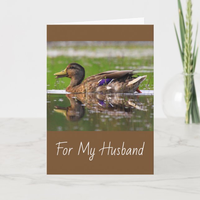 Husband Mallard Duck Birthday Card (Front)