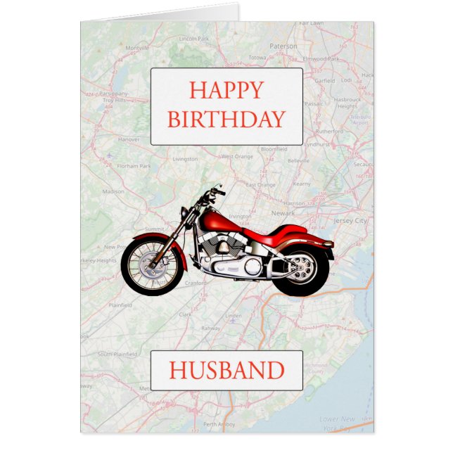Husband Map and Motorbike Birthday (Front)