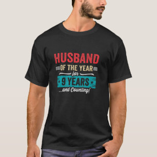 Husband Married 9 Years - Couples 9th Wedding Anni T-Shirt