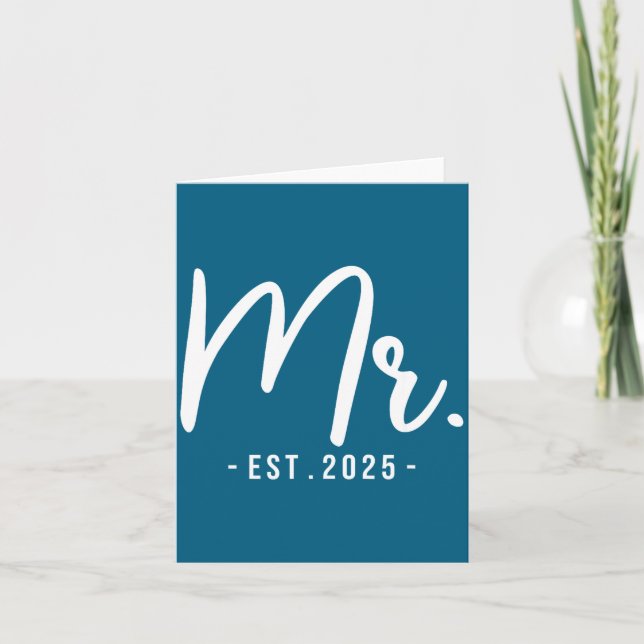 Husband Mr Est Married Wedding Artwork Card (Front)