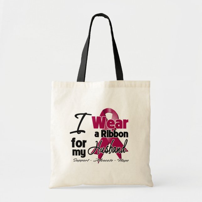 Husband - Multiple Myeloma Ribbon Tote Bag (Front)