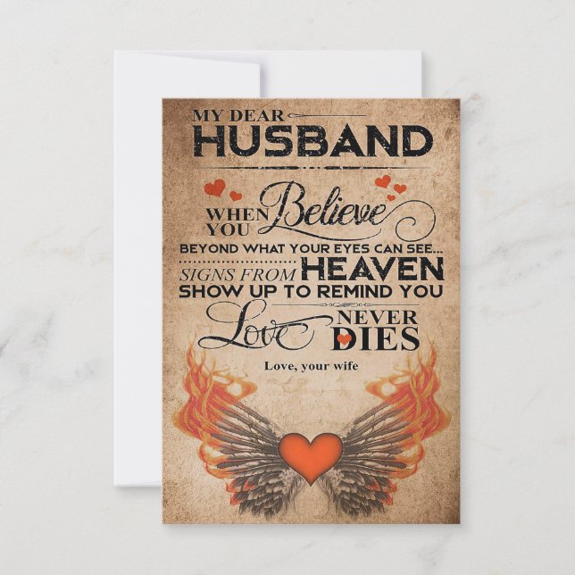 Husband My Dear Husband Thank You Card (Front)