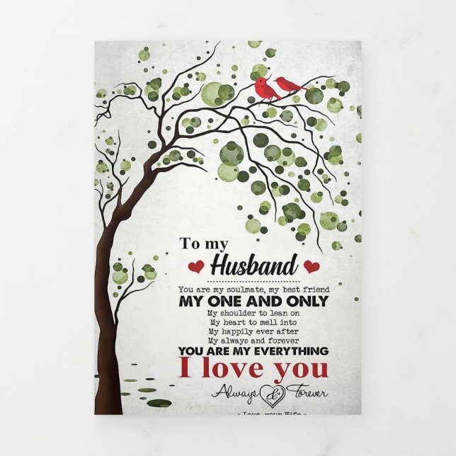 Husband My Husband My One And Only Tri-Fold Holiday Card (Cover)