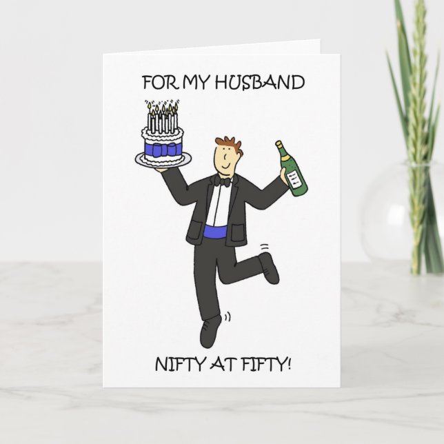 Husband Nifty at 50 50th Birthday Card (Front)