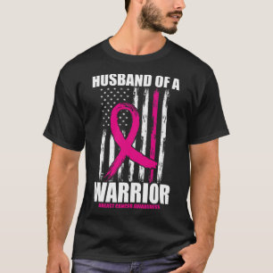 Husband of A Warrior American Flag Breast Cancer A T-Shirt