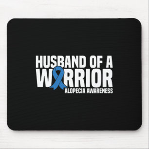 Husband of a Warrior Blue Ribbon Alopecia Awarenes Mouse Mat