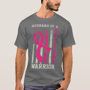 Husband Of A Warrior Breast Cancer Awareness Ribbo T-Shirt