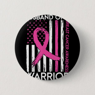 Husband Of A Warrior Breast Cancer Awareness Suppo 6 Cm Round Badge