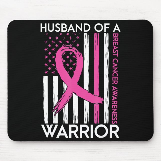 Husband Of A Warrior Breast Cancer Awareness Suppo Mouse Mat (Front)