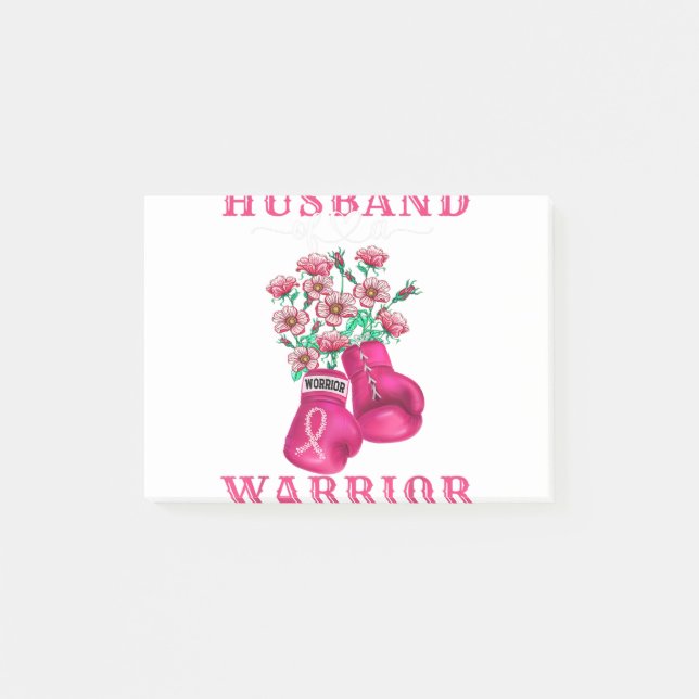 Husband Of A Warrior Breast Cancer Awareness Suppo Post-it Notes (Front)