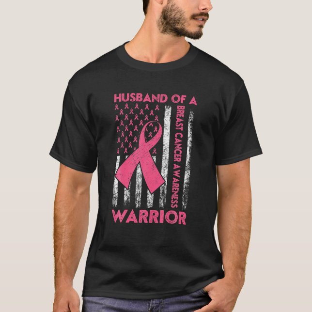 Husband Of A Warrior Breast Cancer Awareness Suppo T-Shirt (Front)